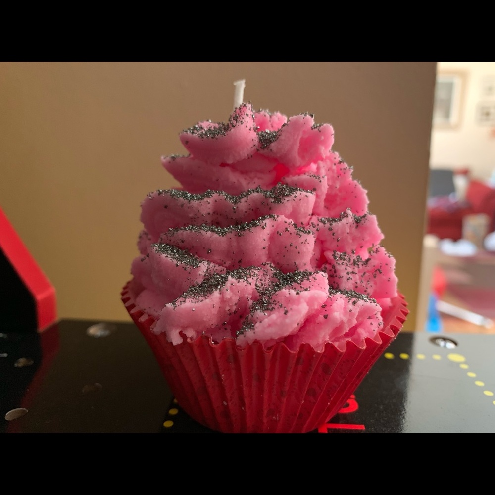 Homemade soy wax cupcake candles